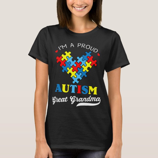 T-shirt Je suis une fière autisme grand grand grand-mère - (Devant)