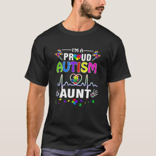T-shirt Je suis une fière autisme Tante Filles Coeur