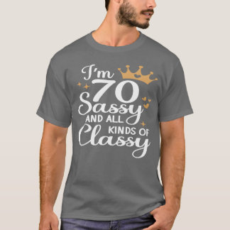 T-shirt Je suis une fille de 70 ans impertinente et pleine