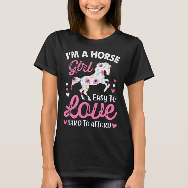 T-shirt Je suis une fille de cheval facile à aimer diffici (Devant)