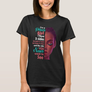 T-shirt Je Suis Une Fille Des Poissons J'Ai 3 Côtés