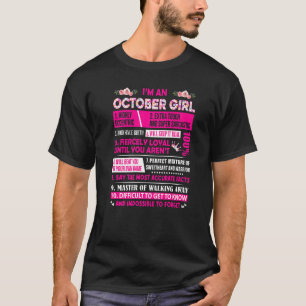 T-shirt Je Suis Une Fille D'Octobre Je Suis Une Personne I