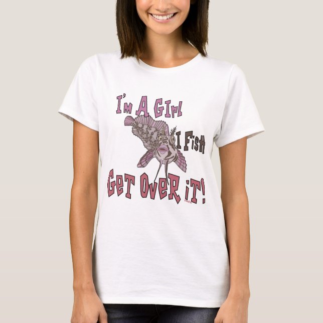 T-shirt Je suis une fille que je pêche au-dessus de lui (Devant)