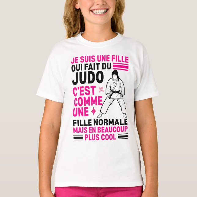 T-shirt je suis une fille qui fait de judo (Devant)