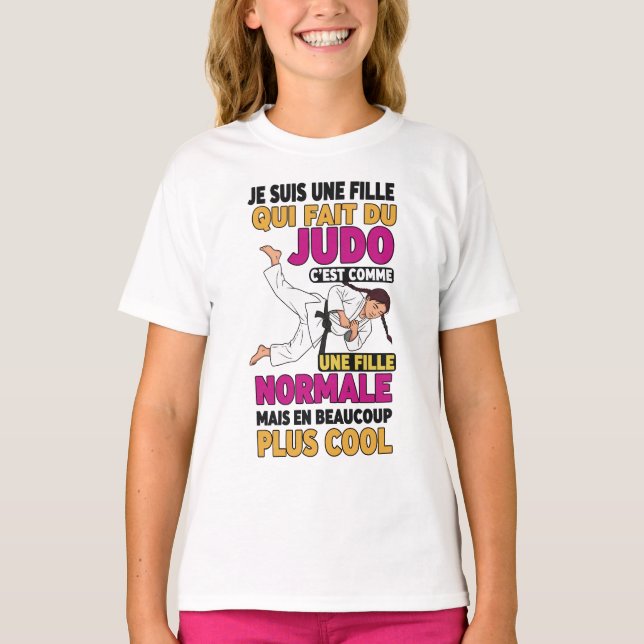 T-shirt je suis une fille qui fait de judo (Devant)