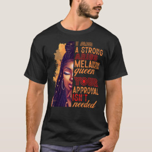 T-shirt Je suis une forte Aries Melanin Queen Zodiac Black