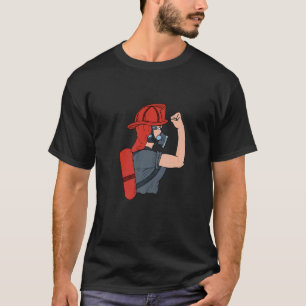 T-shirt Je Suis Une Forte Dame Firefighter Inspirational F