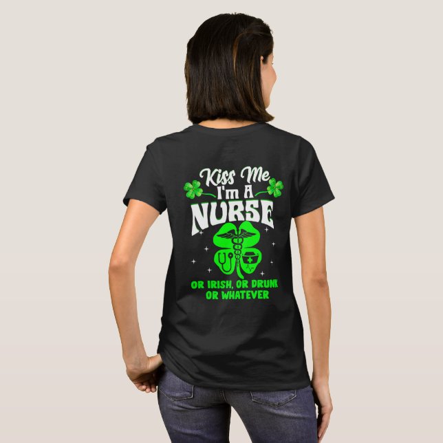 T-shirt Je suis une infirmière irlandaise Drunk St Patrick (Dos entier)