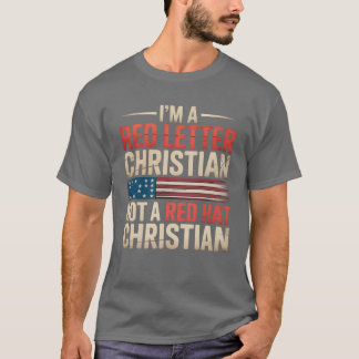 T-SHIRT JE SUIS UNE LETTRE ROUGE CHRISTIAN PAS UN CASQUETT