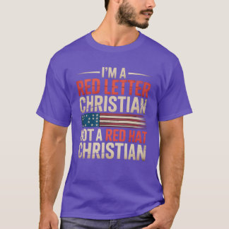 T-SHIRT JE SUIS UNE LETTRE ROUGE CHRISTIAN PAS UN CASQUETT