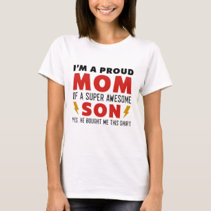 T-shirt Je suis une maman fière d'un fils super génial