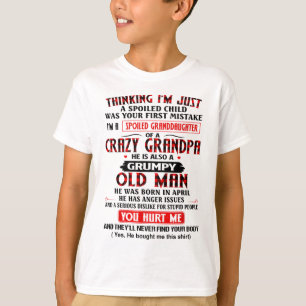 T-shirt Je suis une petite fille gâtée d'un grand-père fou