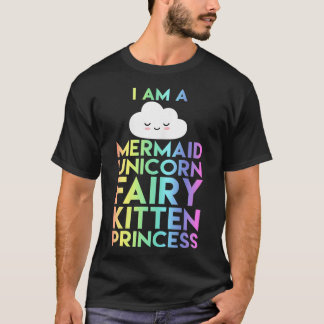 T-shirt Je suis une sirène Unicorn Fairy Kitten Kid