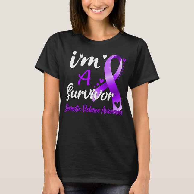 T-shirt Je suis une survivante de la violence domestique S (Devant)