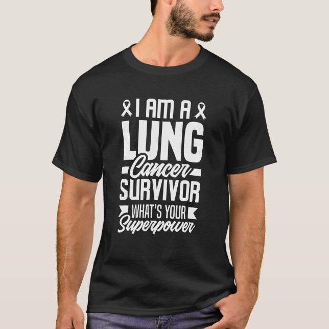 T-shirt Je suis une survivante d'un cancer du poumon drôle (Devant)