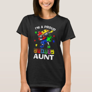 T-shirt Je suis une tante fière d'autisme Sensibilisation 
