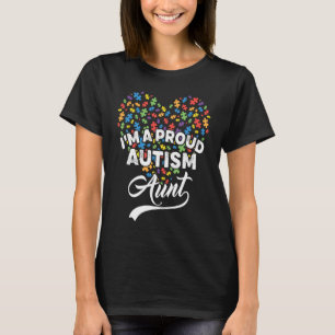 T-shirt Je suis une tante fière de l'autisme Cœur de puzzl