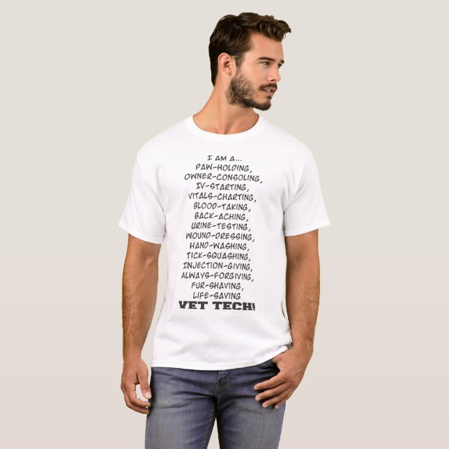 T-shirt Je suis une technologie de vétérinaire (Devant entier)