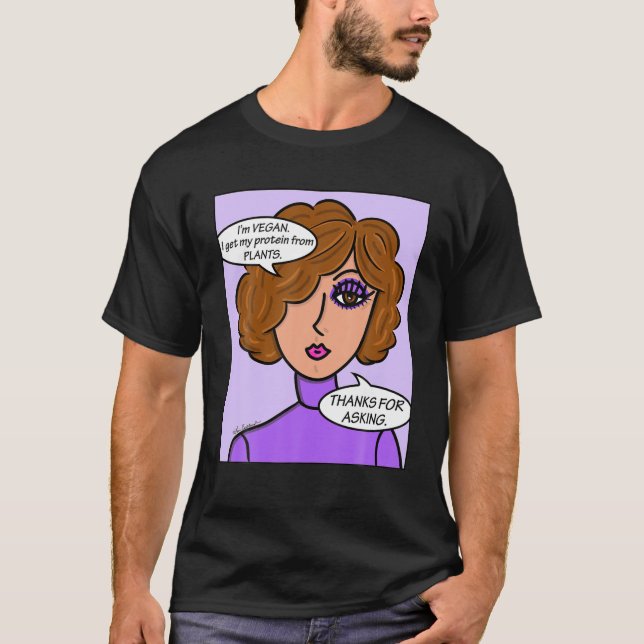 T-shirt Je suis Vegan Je reçois ma protéine de Plante Merc (Devant)