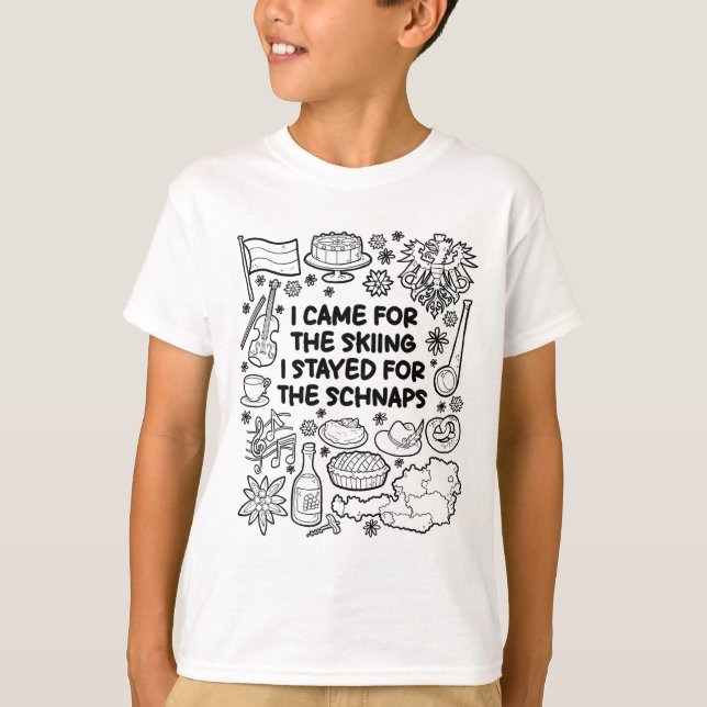 T-shirt Je Suis Venu Pour Le Ski (Devant)