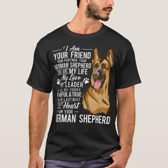 T-shirt Je Suis Votre Berger Allemand (Devant)