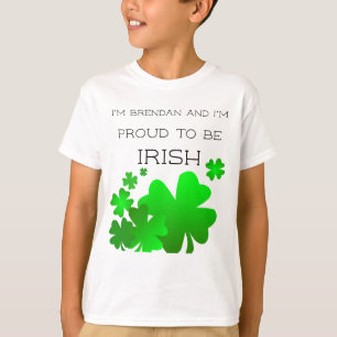 T-shirt Je suis (votre nom) et je suis fier d'être Irlanda