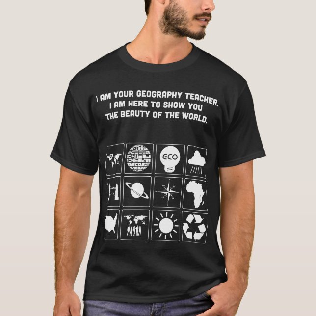 T-shirt Je suis votre professeur de géographie (Devant)