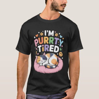 T-shirt Je suis vraiment fatigué Chat endormi Épuisement H