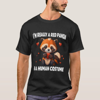 T-shirt Je Suis Vraiment Un Panda Rouge Dans Une Halloween