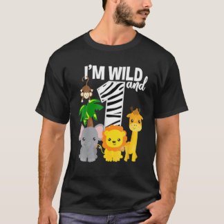 T-shirt Je suis Wild Et 1 Zoo Thème Anniversaire Safari Ju