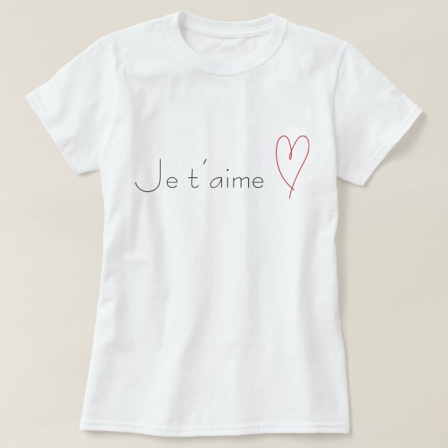 T-shirt Je t'aime (Design devant)