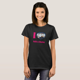 T-shirt Je t'aime ajoutez Nom photo mignonne moderne