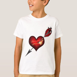 T-shirt Je t'aime coeur et flèche