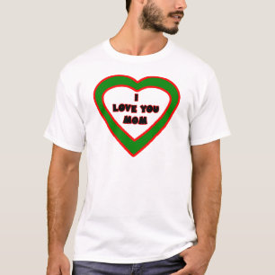 T-shirt Je t'aime coeur vert-foncé de MAMAN le MUSÉE