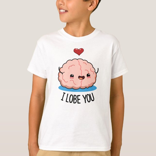 T-shirt Je T'Aime Drôle Pun Cerveau (Devant)