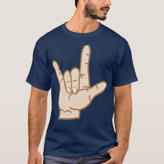 T-shirt Je t'aime gestes de la main BSL