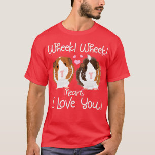 T-shirt Je t'aime Guinée Pig Cavy Roddent 