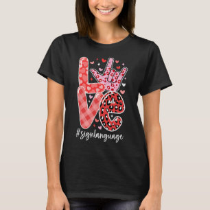 T-shirt Je t'aime Langue des Signes Asl Saint-Valentin Sou