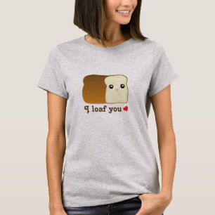 T-shirt Je t'aime le pain de kawaii, le jeu de cartes humo
