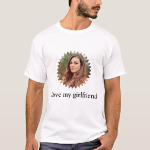 T-shirt Je T'aime Ma Copine Photo Étoile Personnalisée