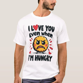 T-shirt Je t'aime même quand j'ai faim