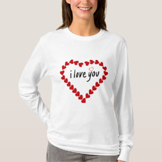 T-shirt Je T'Aime Motif Cœur Rouge Romantique Sweatshirt E