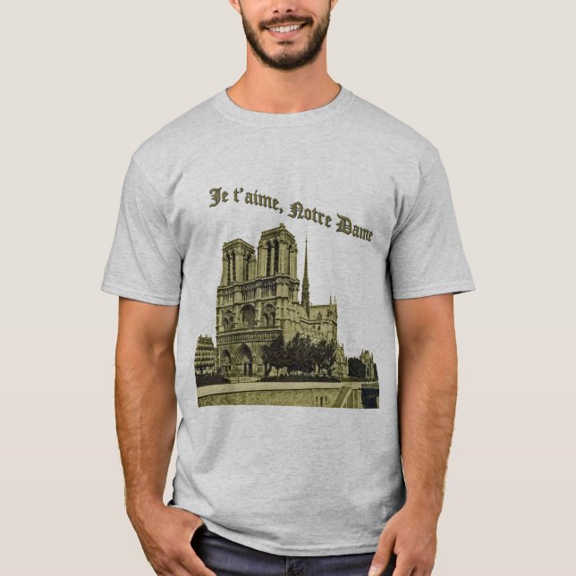 T-shirt Je t'aime Notre Dame - Cathédrale de Paris (Devant)