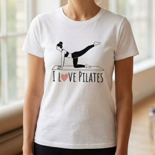 T-shirt Je T'aime Pilates Citation Simple Cœur Workout Tee
