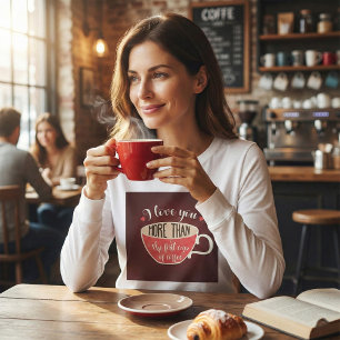 T-shirt Je t'aime plus que le café Citation drôle