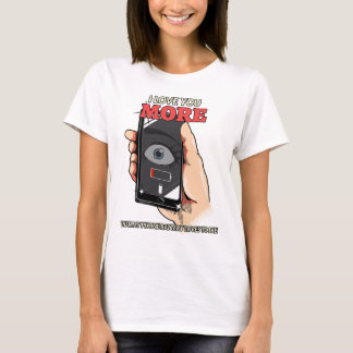 T-shirt Je T'Aime Plus Que Ma Batterie Téléphonique Drôle 