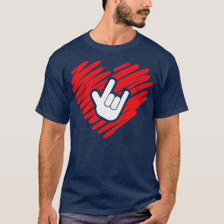 T-shirt Je t'aime signer langue sourde et sourde cadeau