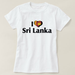 T-shirt Je T'aime Sri Lanka Chemise Drapeau