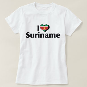 T-shirt Je T'aime Suriname Drapeau Chemise