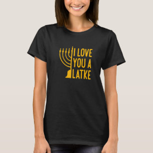 T-shirt Je T'Aime Un Latke Hanoukka Pajamas Femmes